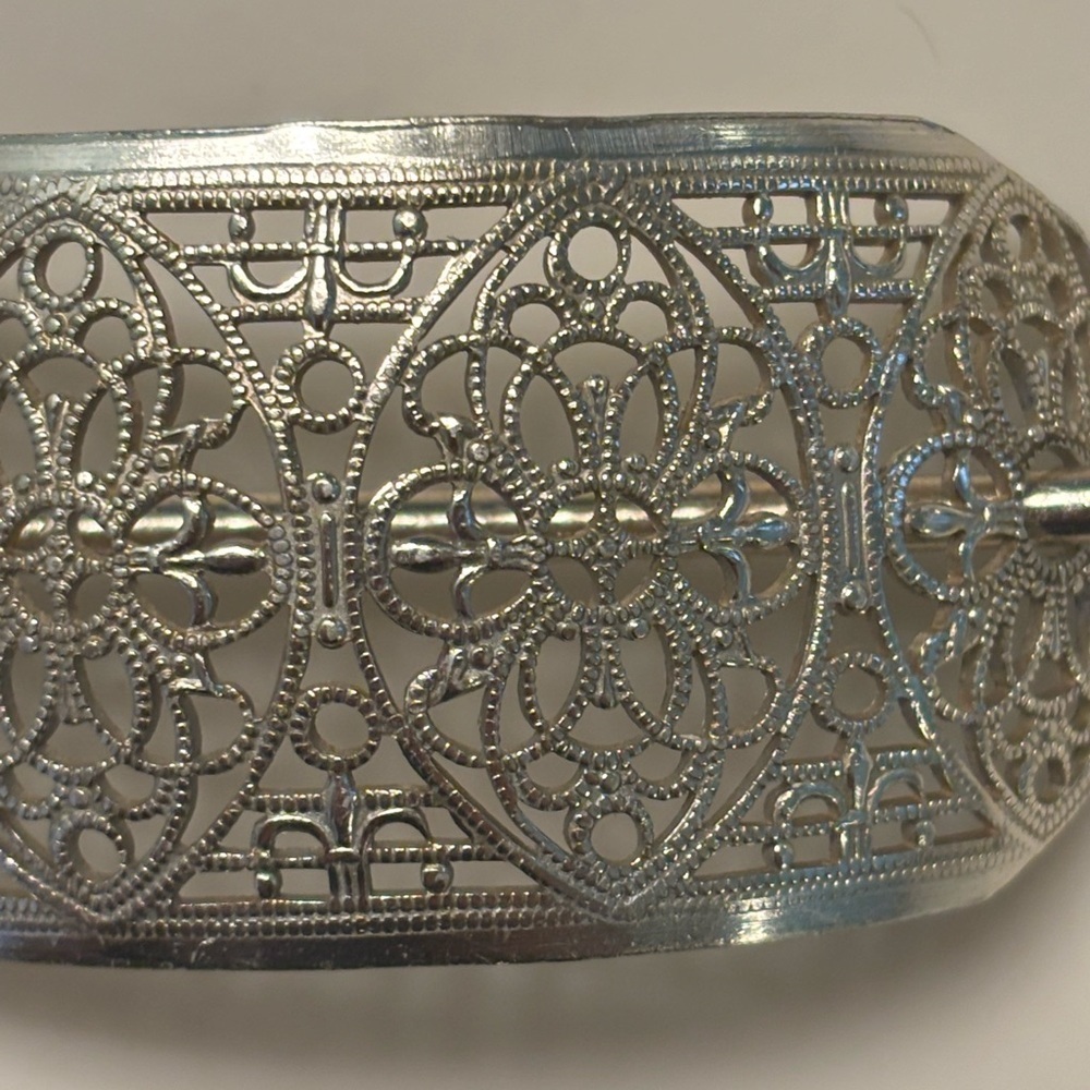 Vintage w. Germany Silver hair clip - Picture 4 of 5